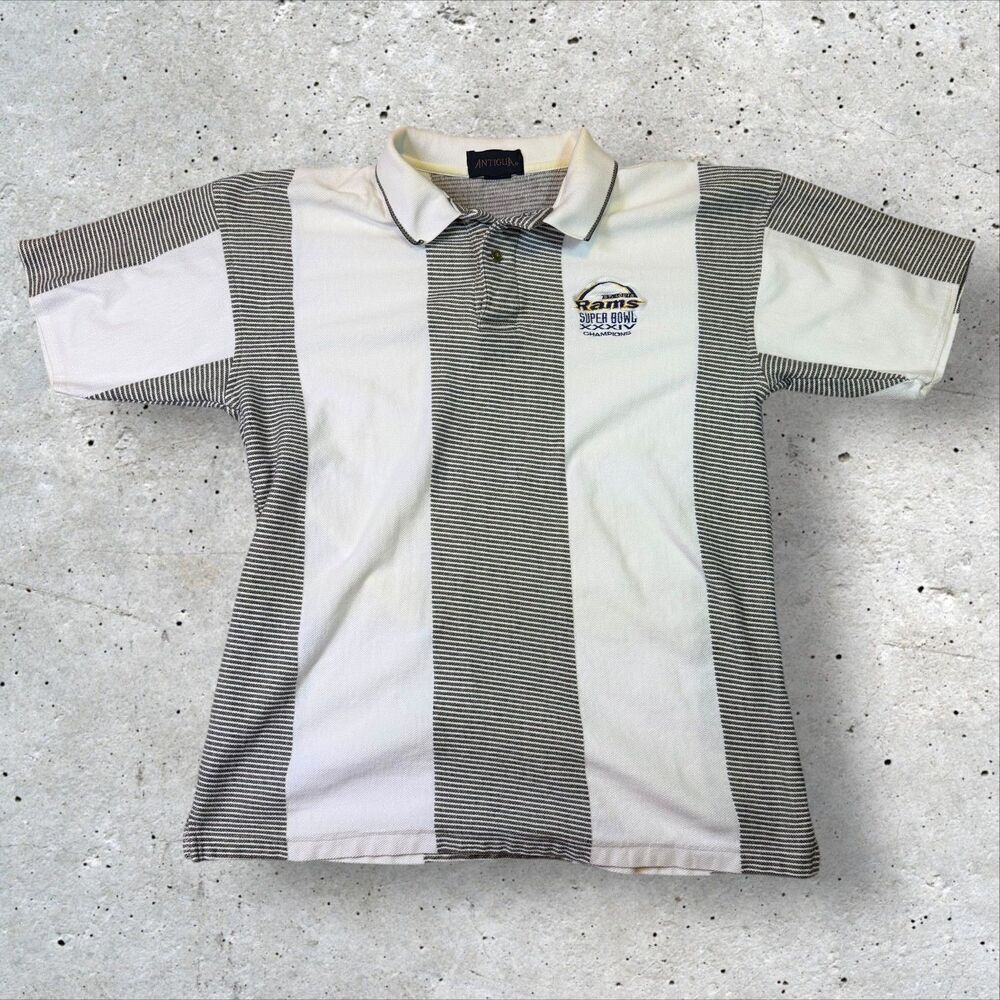Vtg St. Louis Rams Super Bowl XXXIV Champions Antigua Polo Shirt Men’s L NFL